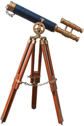 Vintage Brass Telescope on Tripod with DF Lens, Antique Desktop Telescope for Home Decor and Tabletop Accessory,…